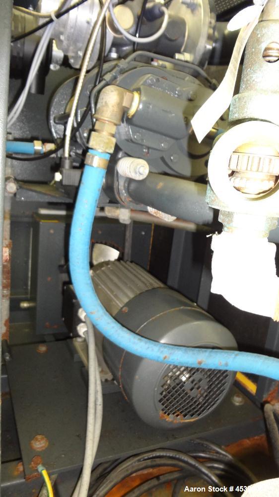 Used Kaeser Rotary Screw Vacuum Package, Model ASV 40. Rated 168 ACFM at 10" HGV, 14.5 psia, air cooled. Driven by a 7.5kw (10hp), 3/60/230/460 volt, 3535 rpm motor. Includes a Sigma control system, ...