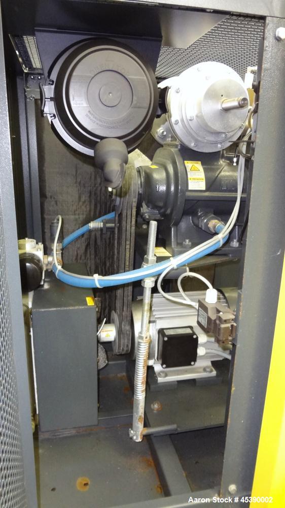 Used Kaeser Rotary Screw Vacuum Package, Model ASV 40. Rated 168 ACFM at 10" HGV, 14.5 psia, air cooled. Driven by a 7.5kw (10hp), 3/60/230/460 volt, 3535 rpm motor. Includes a Sigma control system, ...