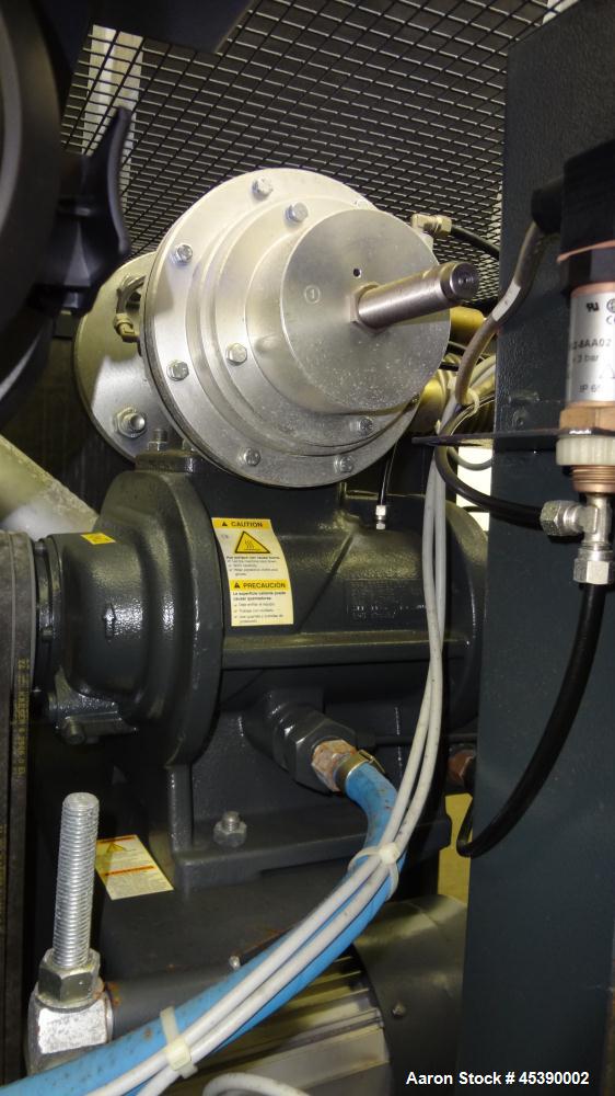 Used Kaeser Rotary Screw Vacuum Package, Model ASV 40. Rated 168 ACFM at 10" HGV, 14.5 psia, air cooled. Driven by a 7.5kw (10hp), 3/60/230/460 volt, 3535 rpm motor. Includes a Sigma control system, ...