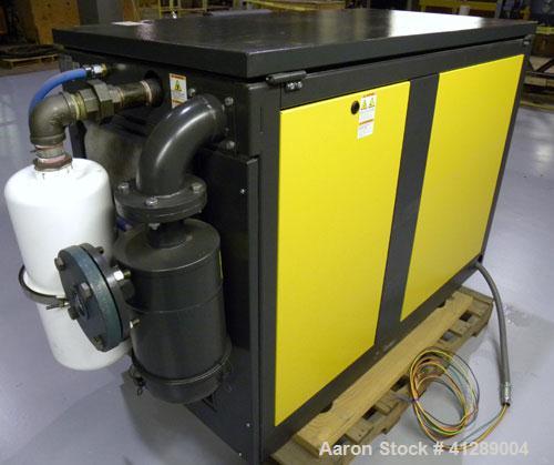 Used Kaeser Rotary Screw Vacuum Package, Model ASV 40. Rated 168 ACFM at 10" HGV. Air cooled. Driven by a 7.5 kw (10 hp), 3/60/230/460 volt, 3535 rpm motor. Includes a Sigma control system. Built 200...