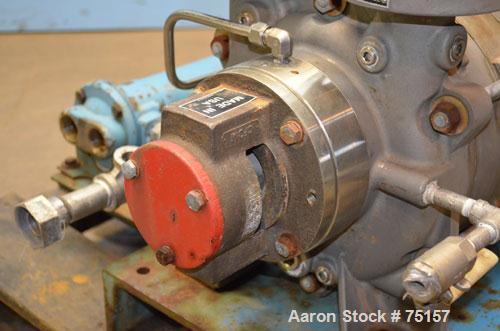 Used Kinney Liquid Ring Vacuum Pump, Model KLRC 125-KSS2, Skid Mounted. Driven by 10 hp motor, 3/60/230/460V, 1740 rpm.