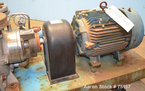 Used Kinney Liquid Ring Vacuum Pump, Model KLRC 125-KSS2, Skid Mounted. Driven by 10 hp motor, 3/60/230/460V, 1740 rpm.