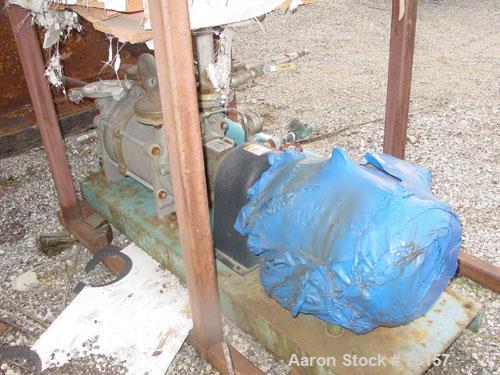 Used Kinney Liquid Ring Vacuum Pump, Model KLRC 125-KSS2, Skid Mounted. Driven by 10 hp motor, 3/60/230/460V, 1740 rpm.