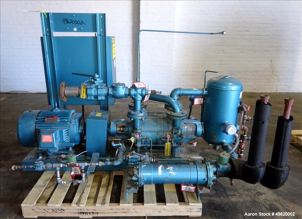 Used Kinney 2 Stage Liquid Ring Vacuum Pump, Model KLRC-200S, Carbon Steel.
