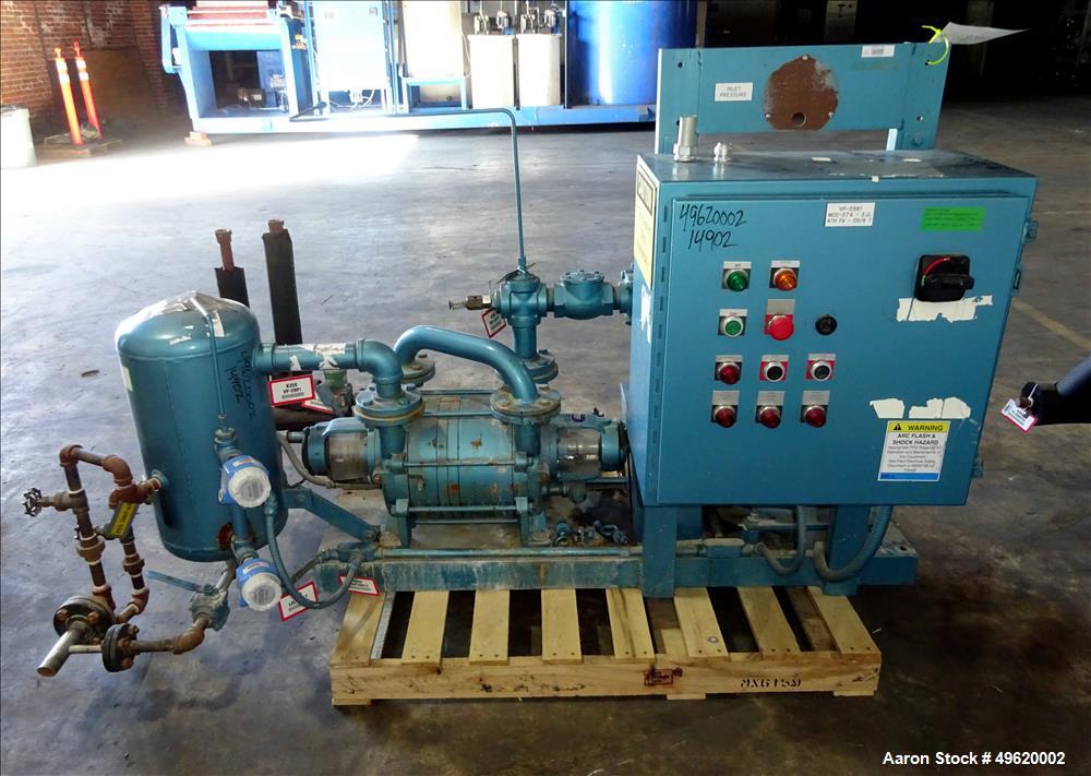 Used Kinney 2 Stage Liquid Ring Vacuum Pump, Model KLRC-200S, Carbon Steel.