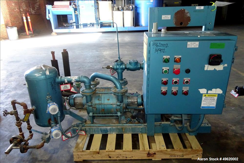 Used Kinney 2 Stage Liquid Ring Vacuum Pump, Model KLRC-200S, Carbon Steel.
