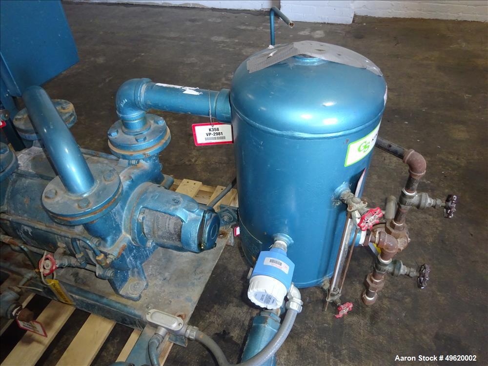 Used Kinney 2 Stage Liquid Ring Vacuum Pump, Model KLRC-200S, Carbon Steel.