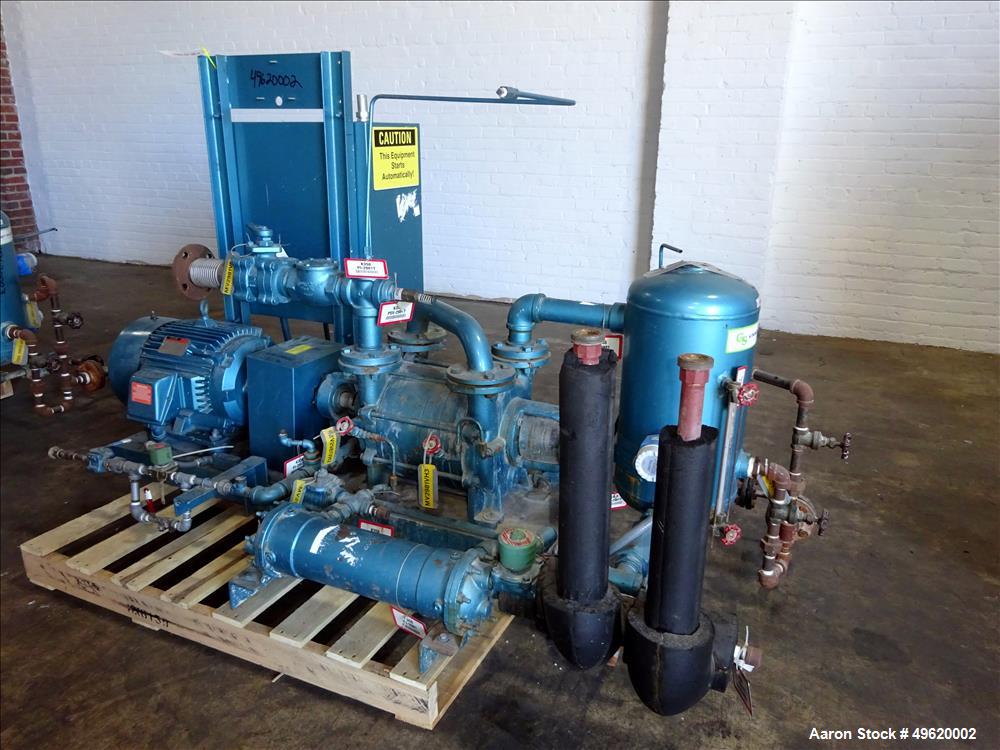 Used Kinney 2 Stage Liquid Ring Vacuum Pump, Model KLRC-200S, Carbon Steel.