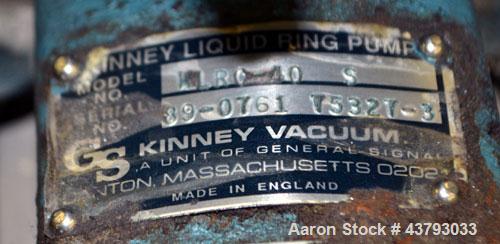 Used Carbon Steel Kinney 2 Stage Liquid Ring Vacuum Pump, Model KLRC-40S