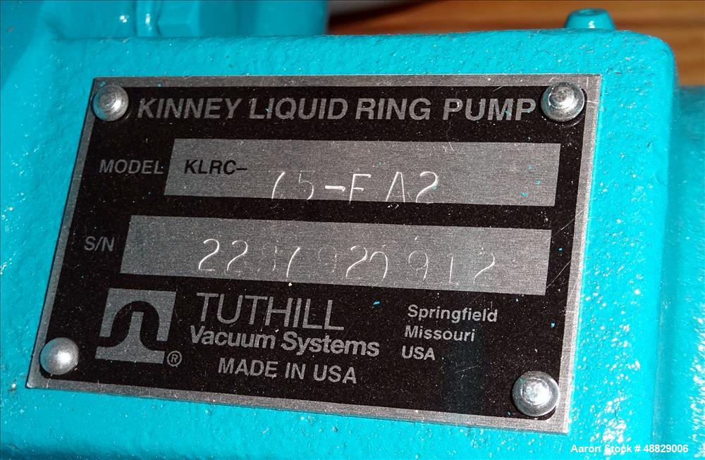 Unused- Kinney Liquid Ring Vacuum Pump, Model KLRC-75-FA2, Carbon Steel.