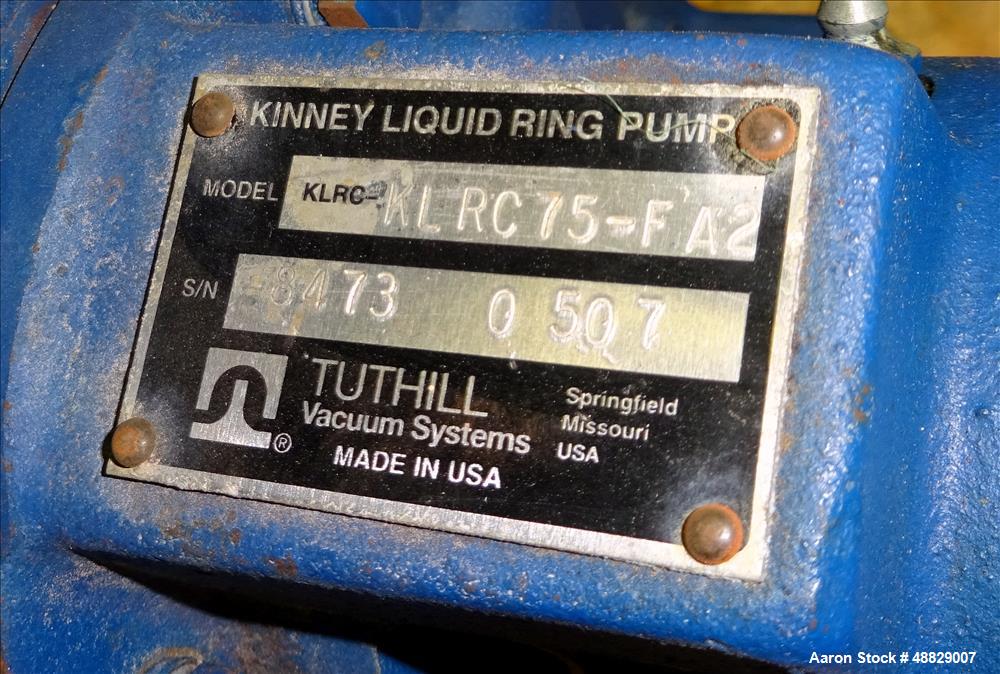 Used- Kinney Liquid Ring Vacuum Pump, Model KLRC-75-FA2