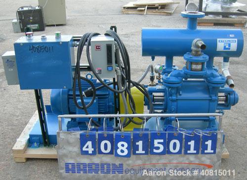 Used Sihi Liquid Ring Vacuum Pump, Model LPHR50523ABAAAOBS, Carbon Steel.  2 1/2" inlet/outlet.  Approximately 315 cfm at 4" hg. Driven by a 20 hp, 3/60/208-230/460 volt, 1755 rpm motor.  Base mounte...