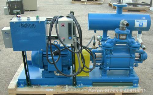 Used Sihi Liquid Ring Vacuum Pump, Model LPHR50523ABAAAOBS, Carbon Steel.  2 1/2" inlet/outlet.  Approximately 315 cfm at 4" hg. Driven by a 20 hp, 3/60/208-230/460 volt, 1755 rpm motor.  Base mounte...