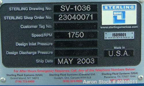 Used Sihi Liquid Ring Vacuum Pump, Model LPHR50523ABAAAOBS, Carbon Steel.  2 1/2" inlet/outlet.  Approximately 315 cfm at 4" hg. Driven by a 20 hp, 3/60/208-230/460 volt, 1755 rpm motor.  Base mounte...