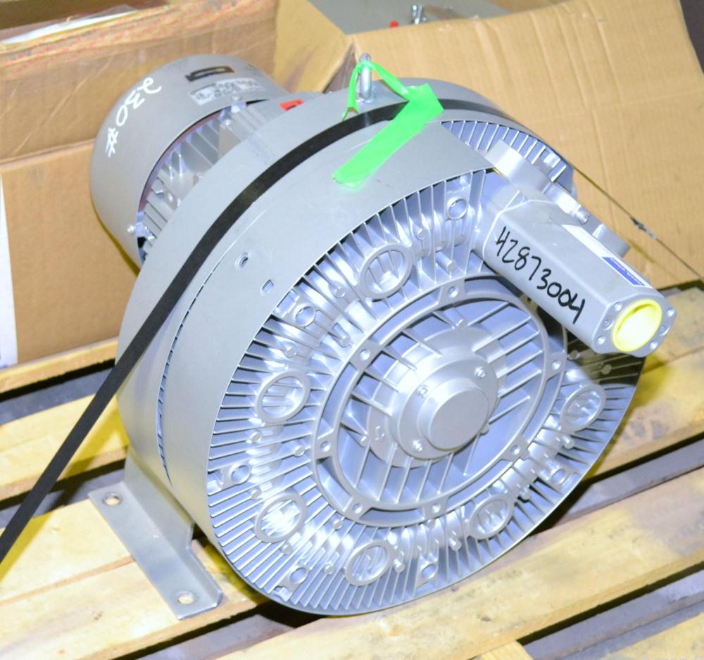Unused- Nash Elmo Vacuum Pump/ Compressor, Single Stage, Series G 400, Model 2BH7620-0AH56-8, Carbon Steel. Two impeller design, Approximate 147 cfm at 80’’ vacuum H2O. Driven by a 6.3 kw( 8hp), 3/60...