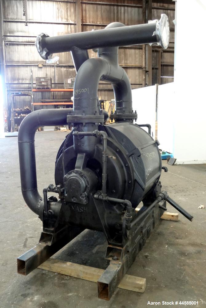 Used Nash Liquid Ring Vacuum Pump, Model CL3002, Carbon Steel. Approximately 2590 cfm at 24" Hg at 500 rpm. Requires motor.