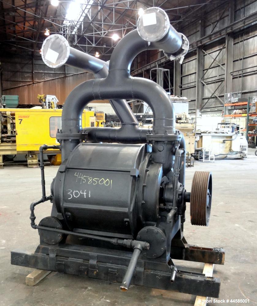 Used Nash Liquid Ring Vacuum Pump, Model CL3002, Carbon Steel. Approximately 2590 cfm at 24" Hg at 500 rpm. Requires motor.