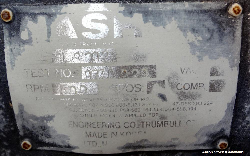 Used Nash Liquid Ring Vacuum Pump, Model CL3002, Carbon Steel. Approximately 2590 cfm at 24" Hg at 500 rpm. Requires motor.