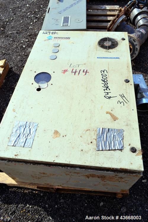 Used Nash Liquid Ring Vacuum Pump, Model 904 L2, Carbon Steel. Approximate 4600 CFM at 24” Hg. at 500 rpm. Driven by a 300hp, 3/60/460 volt, 1190 rpm motor. Includes a Benshaw Panel.