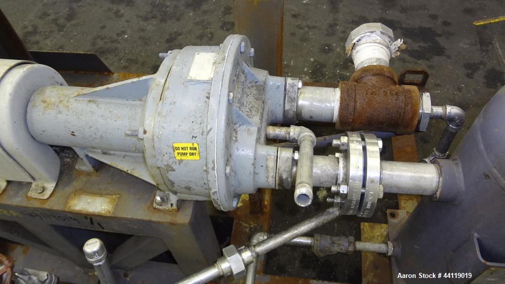 Used Nash Liquid Ring Vacuum Pump, Size AHF-80, 316 Stainless Steel. Flow rate of 2 Gallons per minute, approximate 72 cfm. Driven by a 5 hp, 3/60/208-230/460 volt, 1745 rpm motor. Includes a holding...