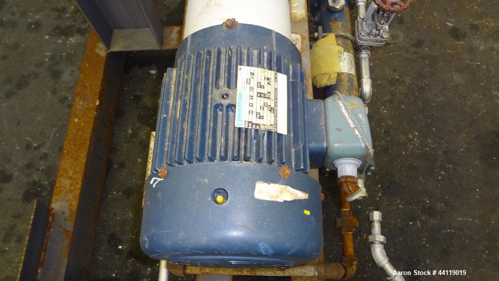 Used Nash Liquid Ring Vacuum Pump, Size AHF-80, 316 Stainless Steel. Flow rate of 2 Gallons per minute, approximate 72 cfm. Driven by a 5 hp, 3/60/208-230/460 volt, 1745 rpm motor. Includes a holding...