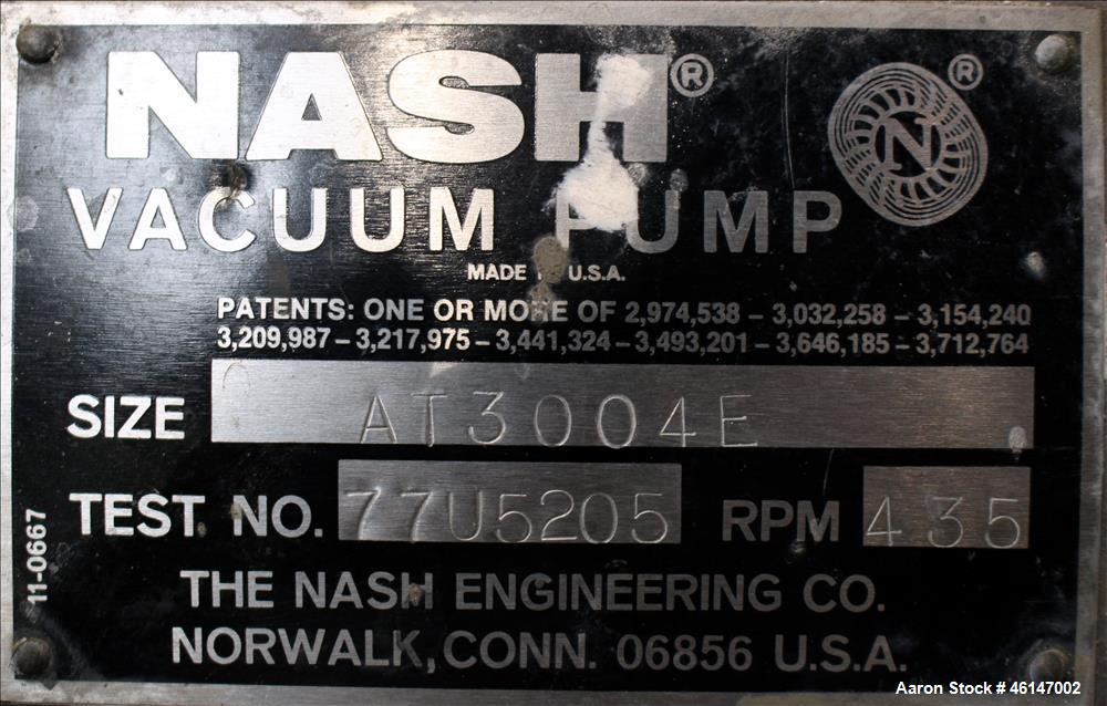 Unused- Nash Main Condenser Exhaust System, Model AT-3400E