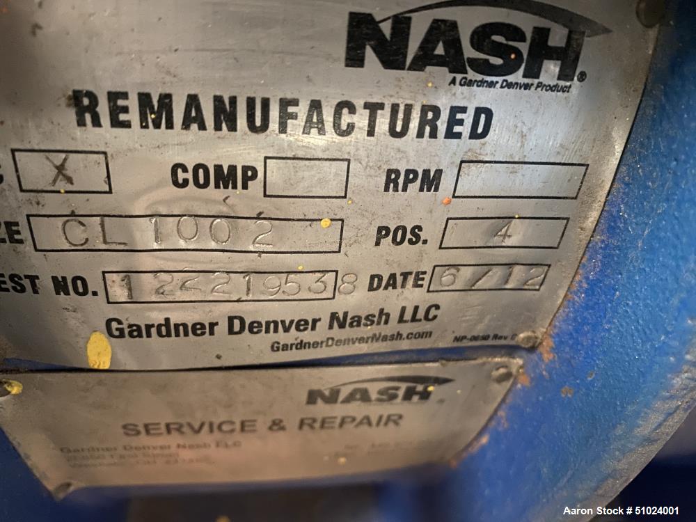 Used Nash Gardner Denver Liquid Ring Vacuum Pump