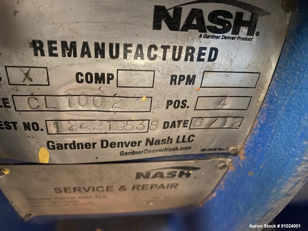 Used- Nash Gardner Denver Liquid Ring Vacuum Pump