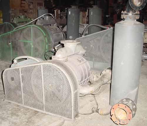 Used Nash Liquid Ring Vacuum Pump, Model CL-1002, Cast Iron. Capacity 1060 cfm at 15" hg/870 cfm at 26" hg. 5" Inlet, 4" outlet. Driven by a 60 hp, 3/60/230/460 volt, 1780 rpm motor. Base mounted. In...