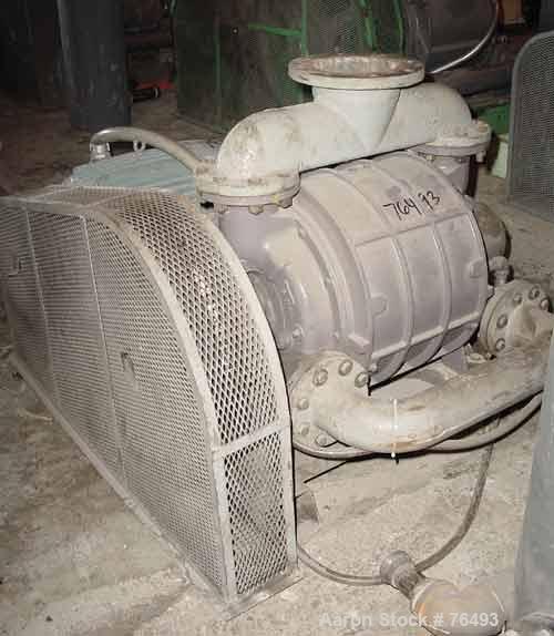 Used Nash Liquid Ring Vacuum Pump, Model CL-1002, Cast Iron. Capacity 1060 cfm at 15" hg/870 cfm at 26" hg. 5" Inlet, 4" outlet. Driven by a 60 hp, 3/60/230/460 volt, 1780 rpm motor. Base mounted. In...