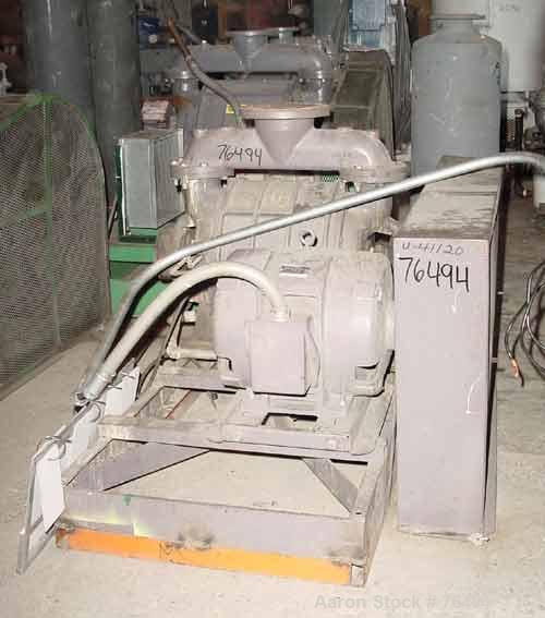Used Nash Liquid Ring Vacuum Pump, Model CL-1002, Cast Iron. Capacity 1060 cfm at 15" hg/870 cfm at 26" hg. 5" Inlet, 4" outlet. Driven by a 60 hp, 3/60/230/460 volt, 1775 rpm motor. Base mounted. In...