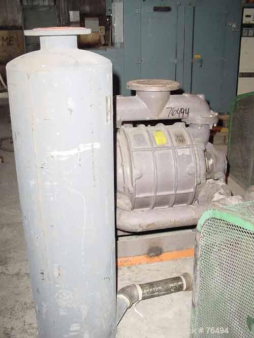 Used Nash Liquid Ring Vacuum Pump, Model CL-1002, Cast Iron. Capacity 1060 cfm at 15" hg/870 cfm at 26" hg. 5" Inlet, 4" outlet. Driven by a 60 hp, 3/60/230/460 volt, 1775 rpm motor. Base mounted. In...