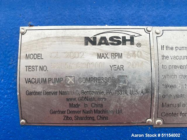 Used Nash Gardner Denver Liquid Ring Vacuum Pump, Model CL-2002