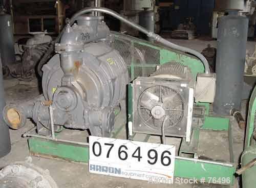 Used Nash Liquid Ring Vacuum Pump, Model CL-2002, Cast Iron. Capacity 1870 cfm at 15" hg/1600 cfm at 26" hg. 6" Inlet, 5" outlet. Driven by a 100 hp, 3/60/230/460 volt, 1790 rpm motor. Base mounted. ...
