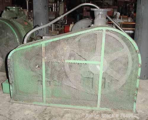 Used Nash Liquid Ring Vacuum Pump, Model CL-2002, Cast Iron. Capacity 1870 cfm at 15" hg/1600 cfm at 26" hg. 6" Inlet, 5" outlet. Driven by a 100 hp, 3/60/230/460 volt, 1790 rpm motor. Base mounted. ...