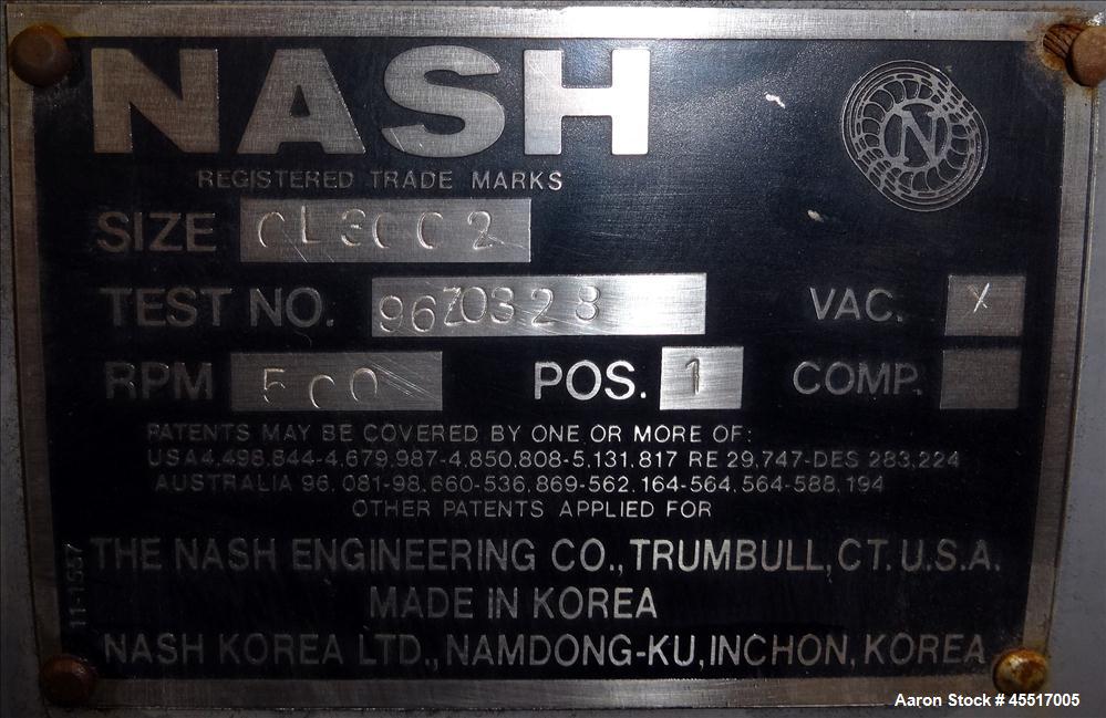 Used Nash Liquid Ring Vacuum Pump, Model CL-3002