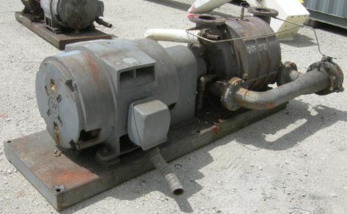 Used Nash Vacuum Pump, Type CL1003. Approximately 330 cfm at 100 mm hg, carbon steel. Test number 83U0431. 690 rpm. Driven by a 50 hp, 3/60/230/460 volt, 705 rpm motor. Base mounted.