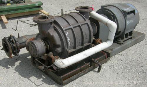 Used- Nash Vacuum Pump, Type CL1003. Approximately 330 cfm at 100 mm hg, carbon steel. Test number 83U0431. 690 rpm. Driven ...