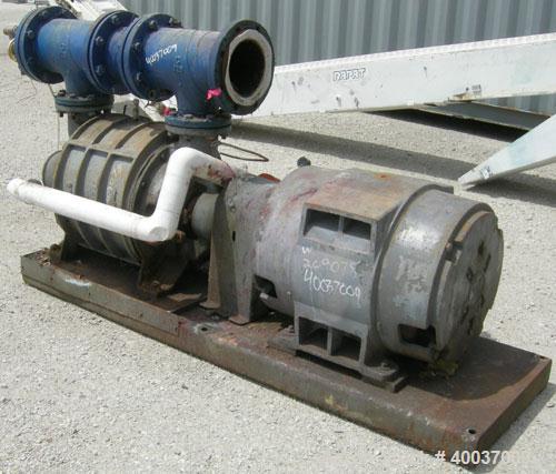 Used- Nash Vacuum Pump, Type CL1003. Approximately 330 cfm at 100 mm hg, carbon steel. Test number 74U2914. 690 rpm. Driven ...