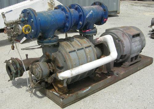 Used- Nash Vacuum Pump, Type CL1003. Approximately 330 cfm at 100 mm hg, carbon steel. Test number 74U2914. 690 rpm. Driven ...