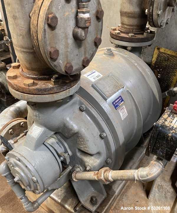Used Nash Engineering Company Vacuum Pump, Model CL1003. Stainless steel vacuum pump. 50 HP. approximate 330 CFM. On base with 50 HP/230-460/3/60 motor drive.