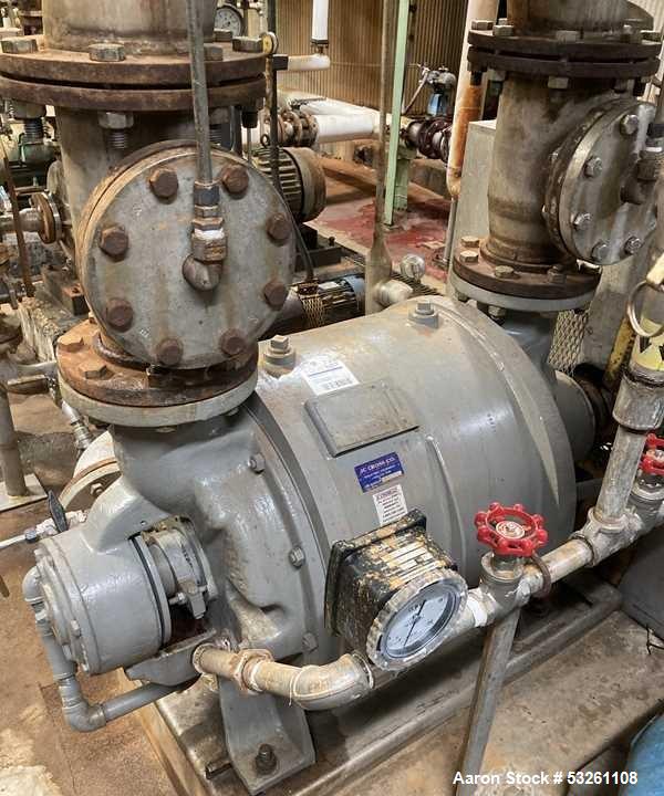 Used Nash Engineering Company Vacuum Pump, Model CL1003. Stainless steel vacuum pump. 50 HP. approximate 330 CFM. On base with 50 HP/230-460/3/60 motor drive.