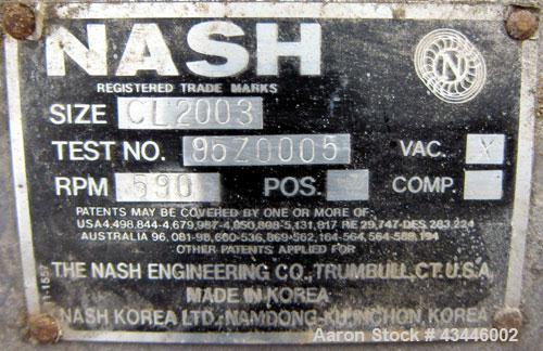 Used Nash Liquid Ring Vacuum Pump, Model CL2003