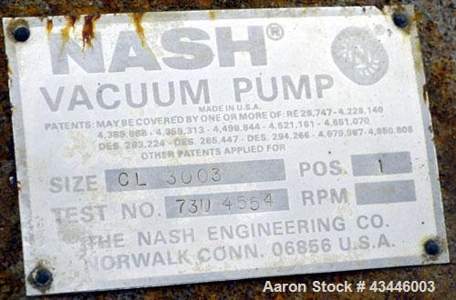 Used- Nash Liquid Ring Vacuum Pump, Model CL3003