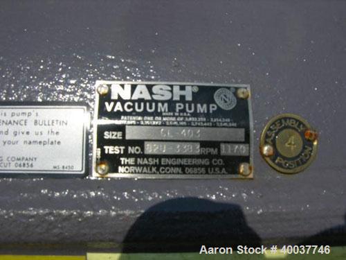 Used Nash Liquid Ring Vacuum Pump Body, Type CL403, carbon steel construction, 400 cfm, 1170 rpm, test #82U-3383.