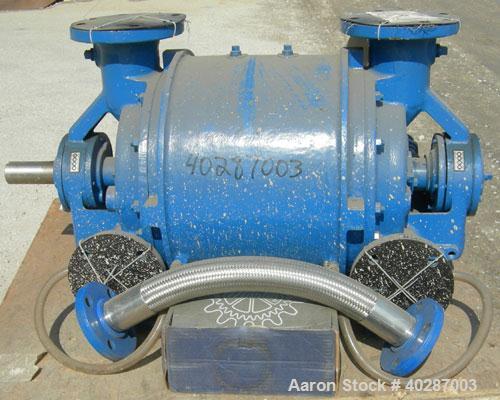 Used- Nash liquid ring vacuum pump, model CL-702.  Approximate capacity 700 cfm, 24" HG vacuum.  (2) 4 1/2" inlets/outlets. ...