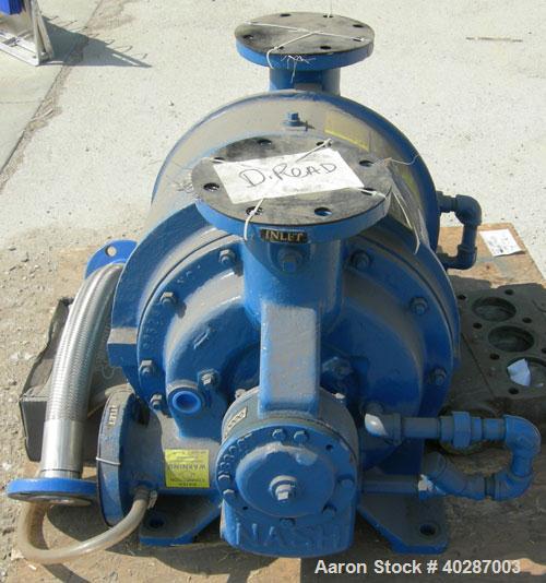 Used Nash liquid ring vacuum pump, model CL-702.  Approximate capacity 700 cfm, 24" HG vacuum.  (2) 4 1/2" inlets/outlets.  No drive.

