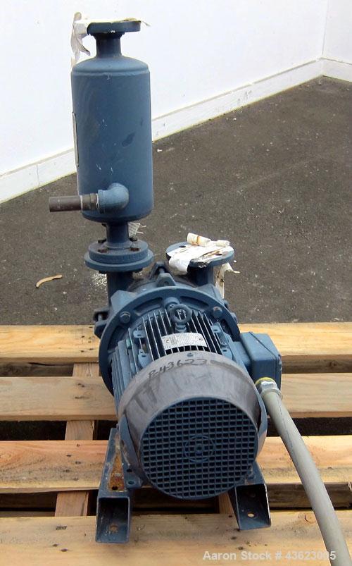Used Nash Vacuum Pump, Model EC150M, Carbon Steel. Approximate 100 cfm. 1-1/2" Inlet/outlet. Driven by a 7.5hp, 3/60/230/460 volt, 1775 rpm motor.