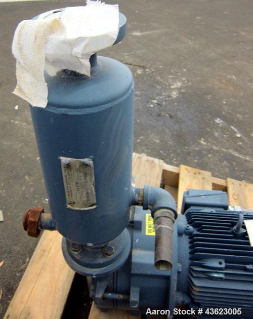 Used Nash Vacuum Pump, Model EC150M, Carbon Steel. Approximate 100 cfm. 1-1/2" Inlet/outlet. Driven by a 7.5hp, 3/60/230/460 volt, 1775 rpm motor.