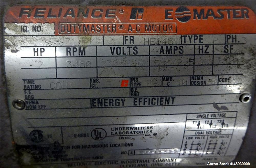 Used Nash Two Stage Liquid Ring Vacuum Pump Model ET32030, Carbon Steel.